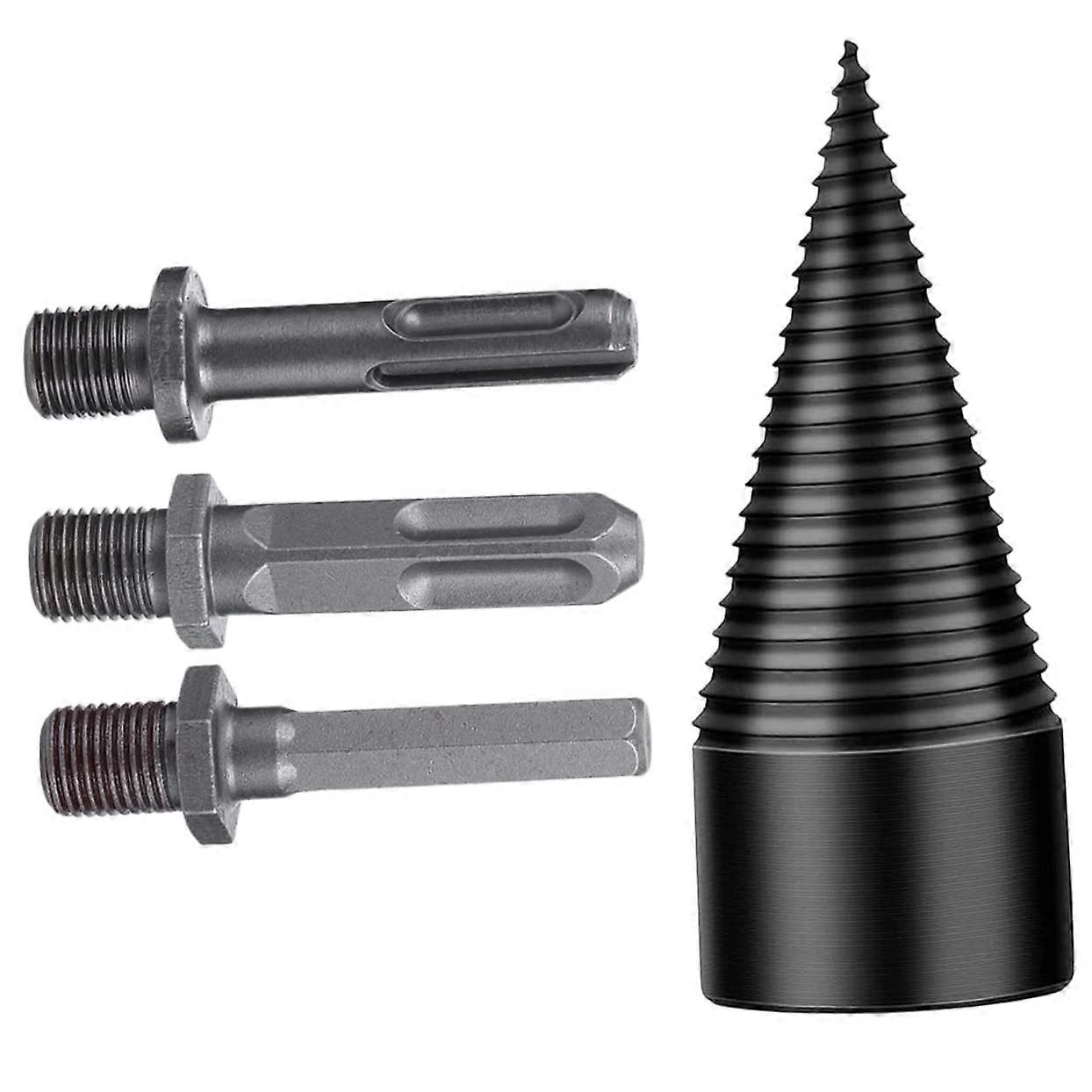 Wood Splitter Drill Cone Steel Black 11X5CM