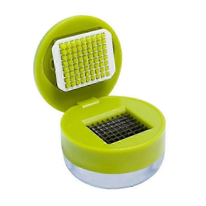Garlic Chopper, Garlic Presses, Stainless Steel Blades Cutter, Crusher, and Storage Container-Suitable for both Home and Camping