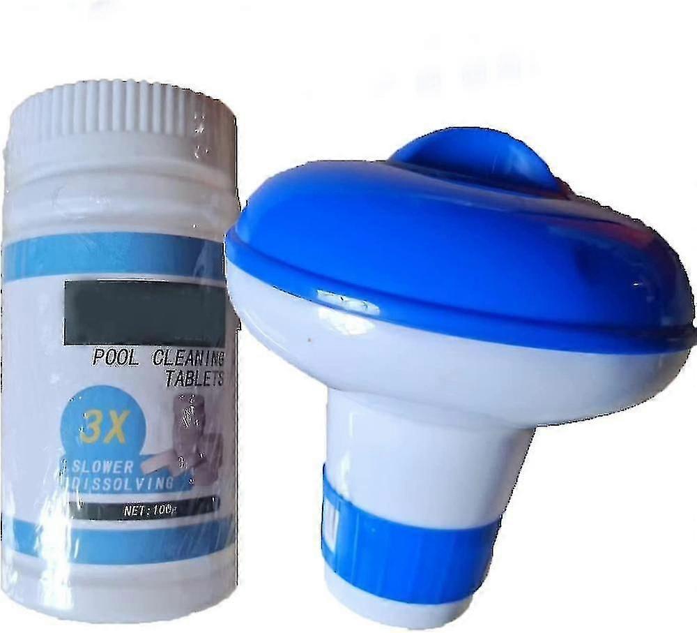 100pcs comprimés de chlore, comprimés de chloration avec distributeur de chlore flottant, onglets de chloration longue durée, onglets de chlore pour piscines ho