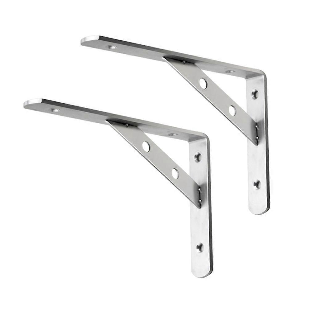 Durable Stainless Steel Triangular Shelf Bracket for Support Use Silver 3x200mm