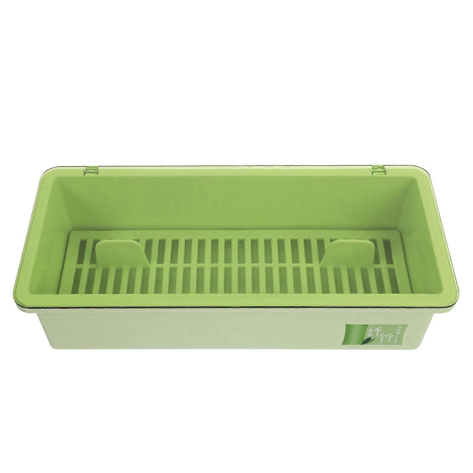 Kitchen Multi-Functional Drain Basket for Tableware 27.80X12.60X7.30Cm Green with 1Set