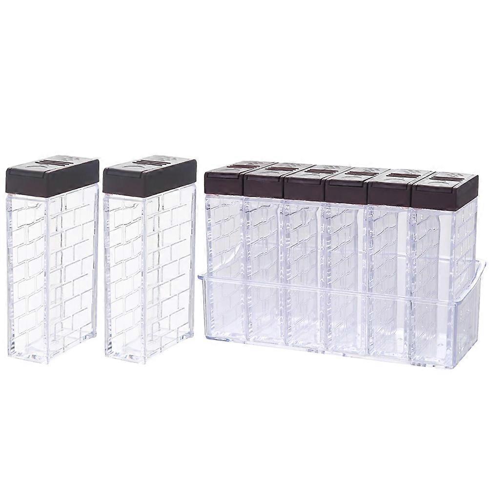 8pcs Coffee Spice Storage Jar Seasoning Box with Lids for Condiments and Seasoning Organization