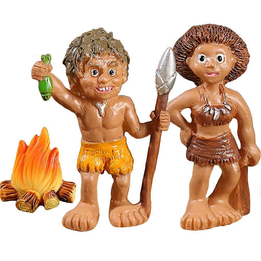 Durable Resin Primitive Flower Pot Decoration for Garden Layout Decor 1 Set