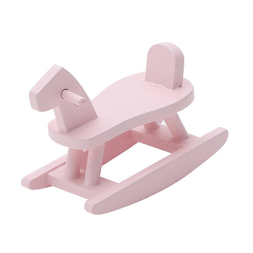 Realistic Mini Horse Ornament 2Pcs Wooden Adornment For Model Enthusiasts And Small House Collection With Design