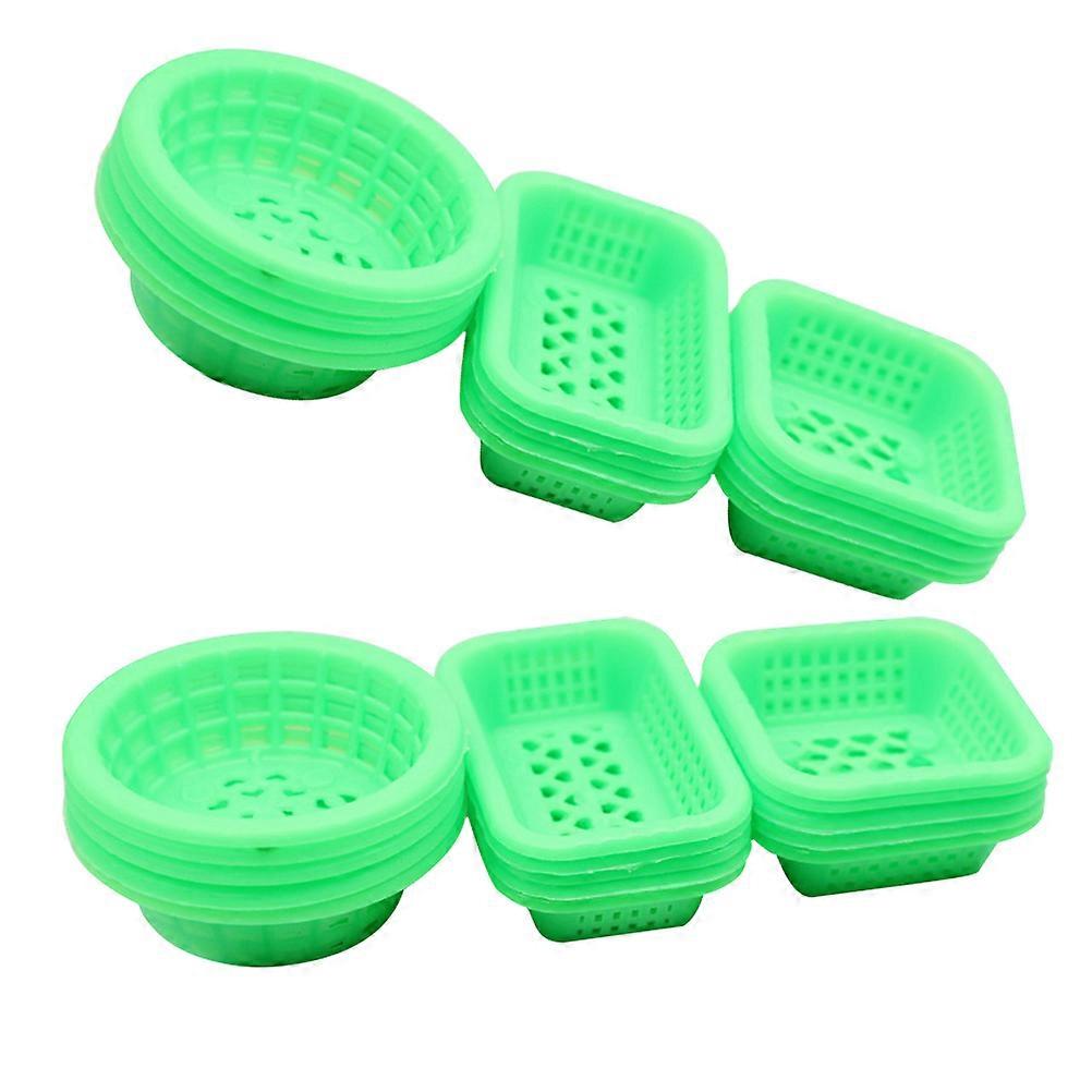 30pcs Mini Basket for Decor Craft Accessories with Realistic Appearance ABS Material Green Color