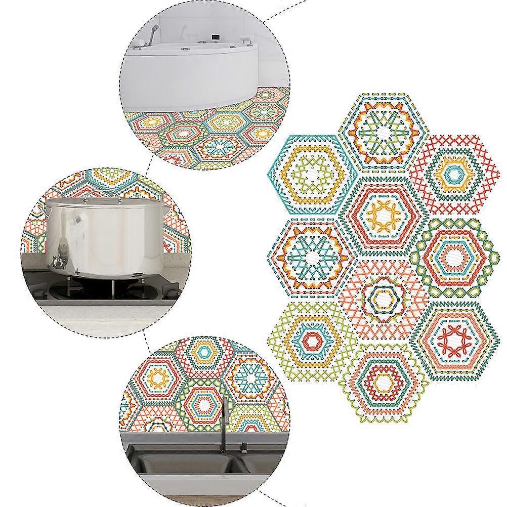 Anti-Slip Sticker Hexagonal Tile Paste for Home Use 10Pcs Floor Sticker