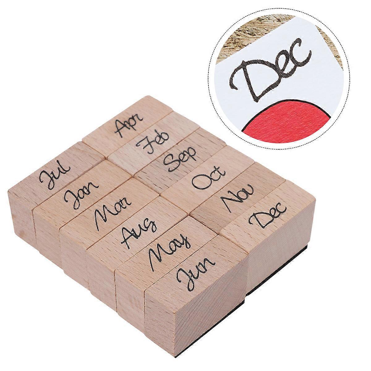 Wooden Seal Portable Greeting Stamp for Scrapbooking, Crafts, and Diary Decor – Creative English Letter Design for Stationery Use and Easy Storage