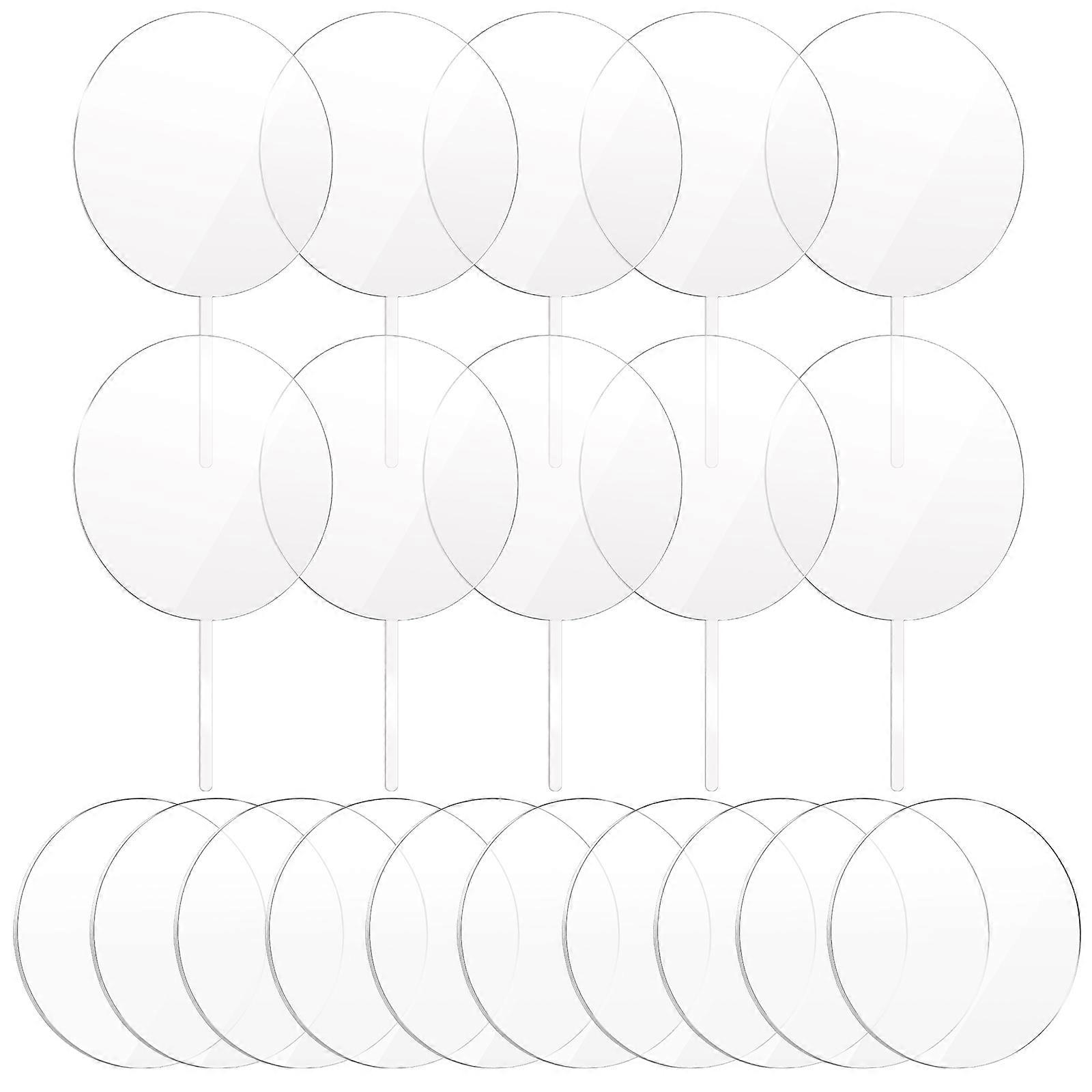 Clear Disc Blanks 20Pcs Round Acrylic Sheets Perfect For Crafts And Calligraphy With Compact And Small Size
