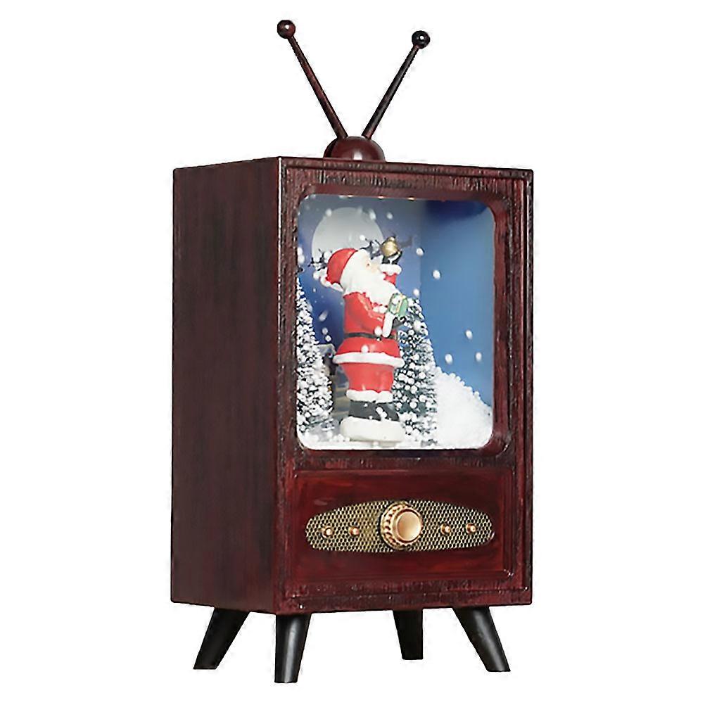 Retro Style Mini Television Decoration For Office Use Brown Color 24.00X14.00X10.00CM Unique Craftsmanship 1Pcs