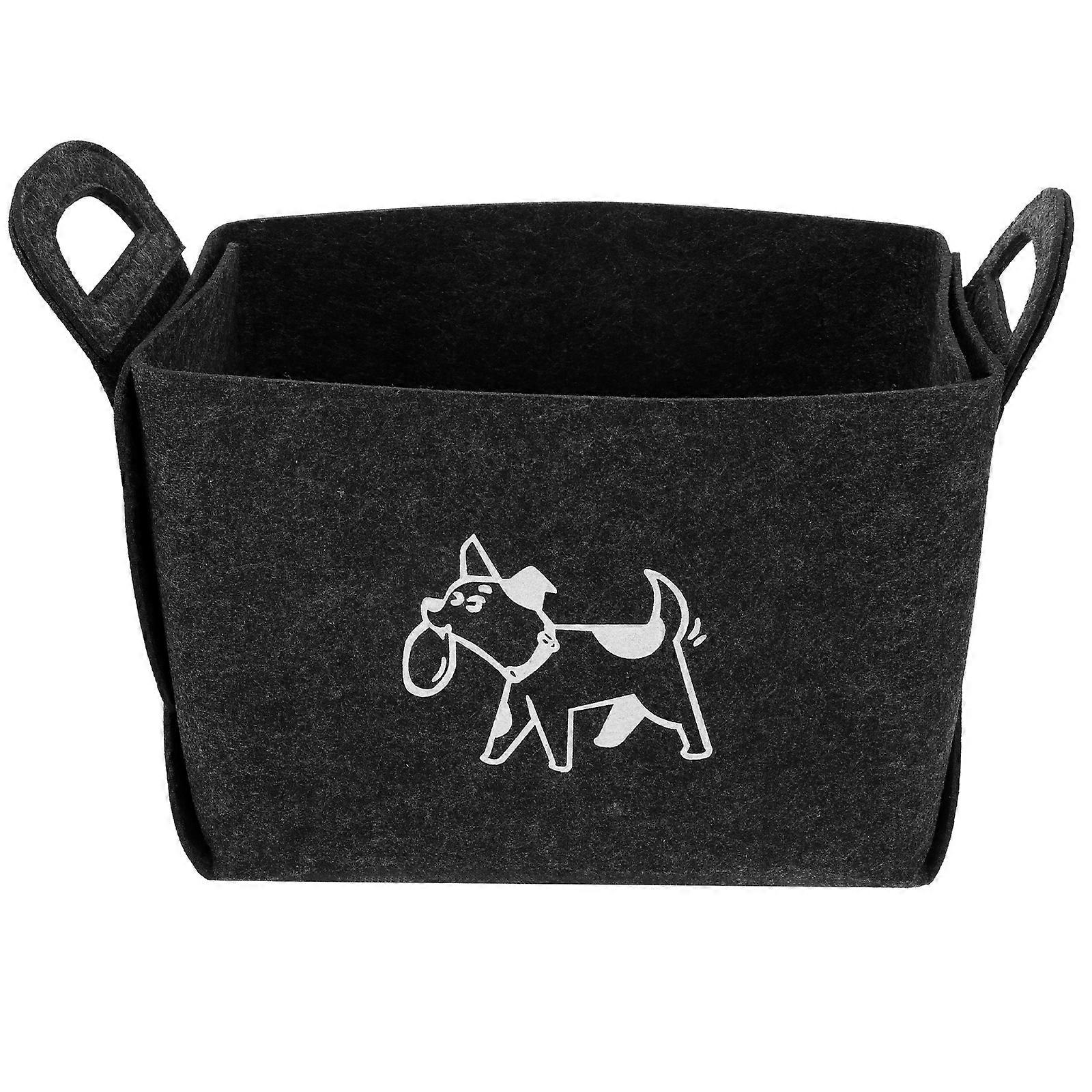 Felt Pet Storage Box with Handle – Lightweight Organizer for Dog Supplies & Accessories, Space Saving Design for Home & Utility Room Use