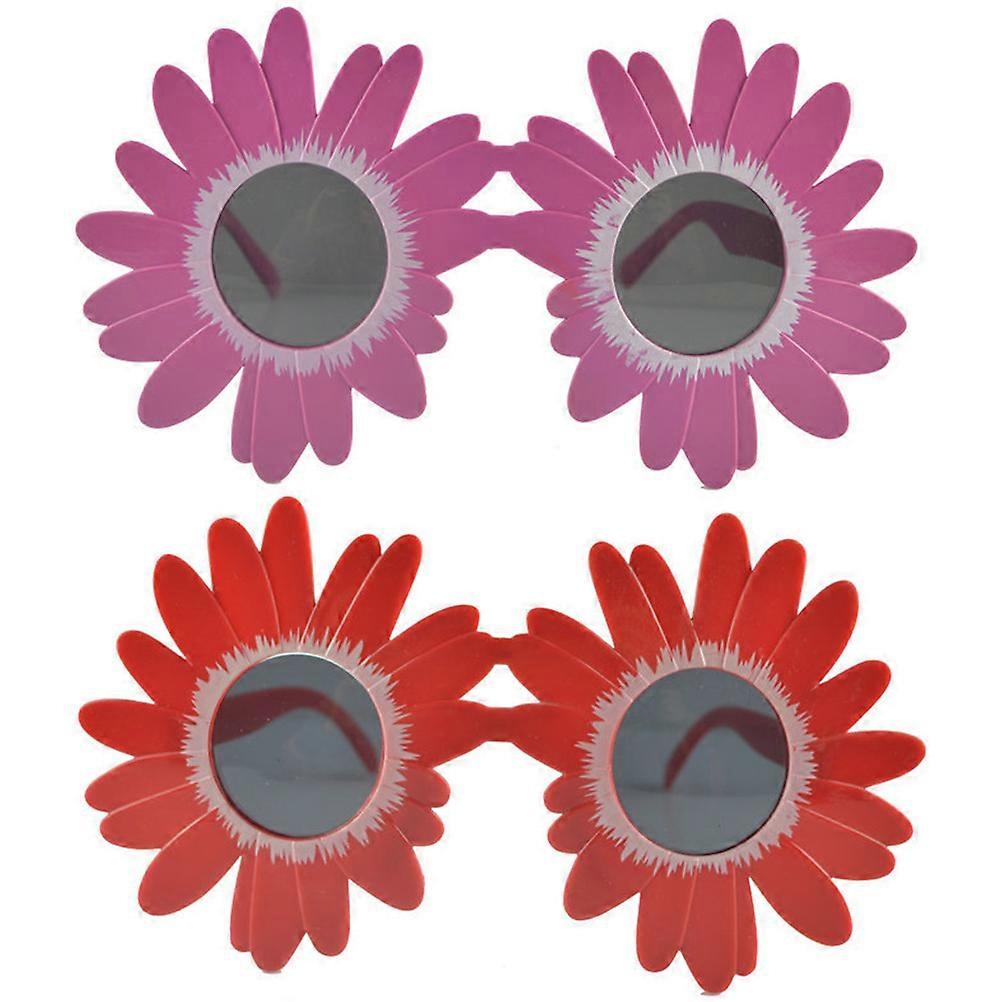 Funny Daisy Design Photo Props Eyewear Glasses For Men And Color With Stylish Round Shape 3Pcs