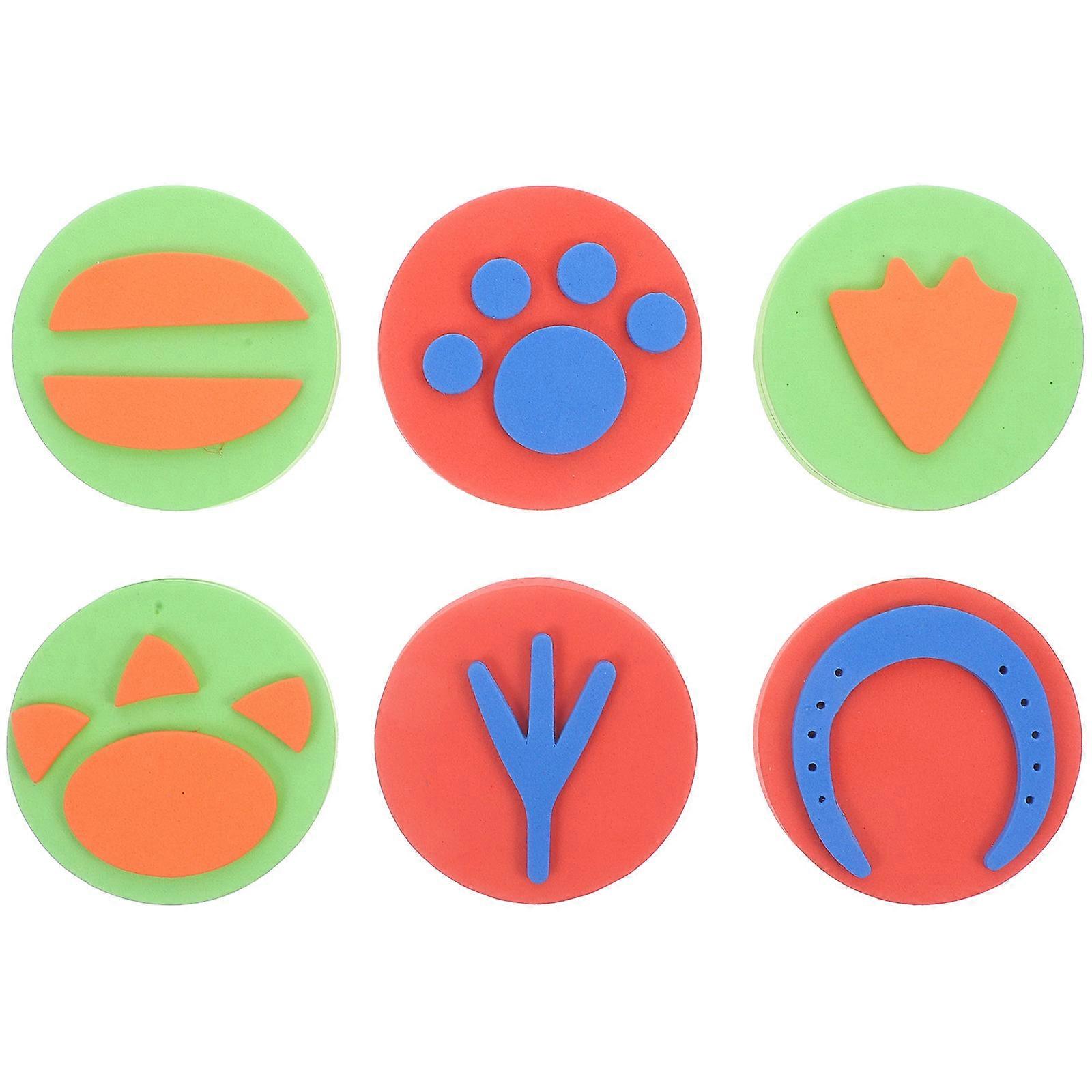 6pcs Eva Hand Stamps, Animal Pattern, Tear Resistant, Easy to Use, for Kids Creativity and Drawing Development