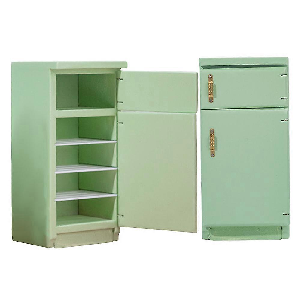 Scale Mini Fridge Model Set for Kitchen Dining Decor, Portable Role Play & Collector Display