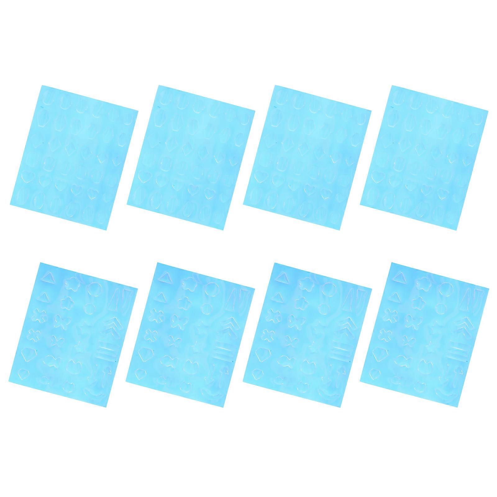 Assorted Color Nail Stickers for Manicure, Easy to Use Adhesive Nail Art, Durable Plastic, 8 Sheets