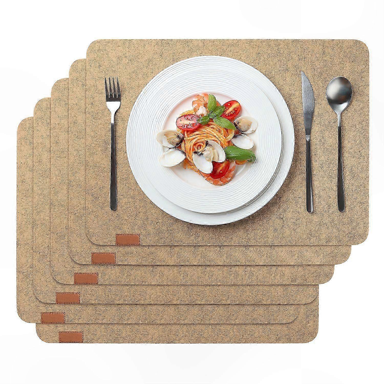 Set of 6 Felt Placemats, 44x32 cm, Rectangular, Stylish Design, Durable Quality for Everyday Use