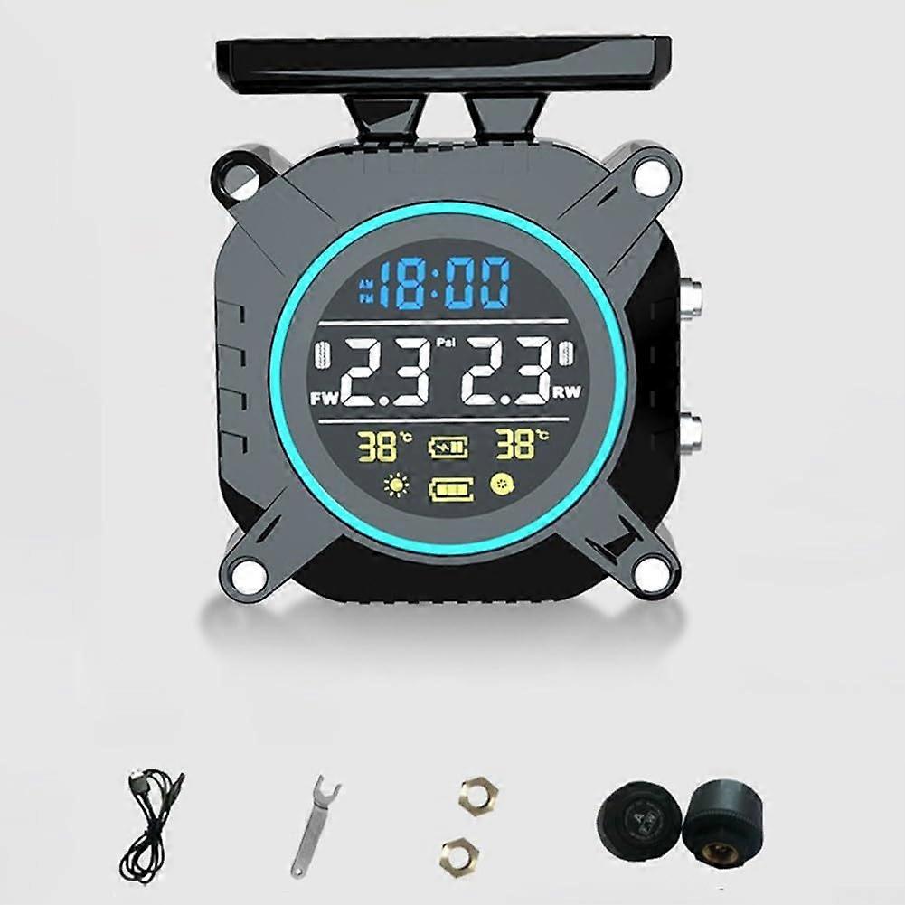 Motorcycle TPMS with comprehensive monitoring and wireless technology for an enhanced riding experience (Blue) Blue