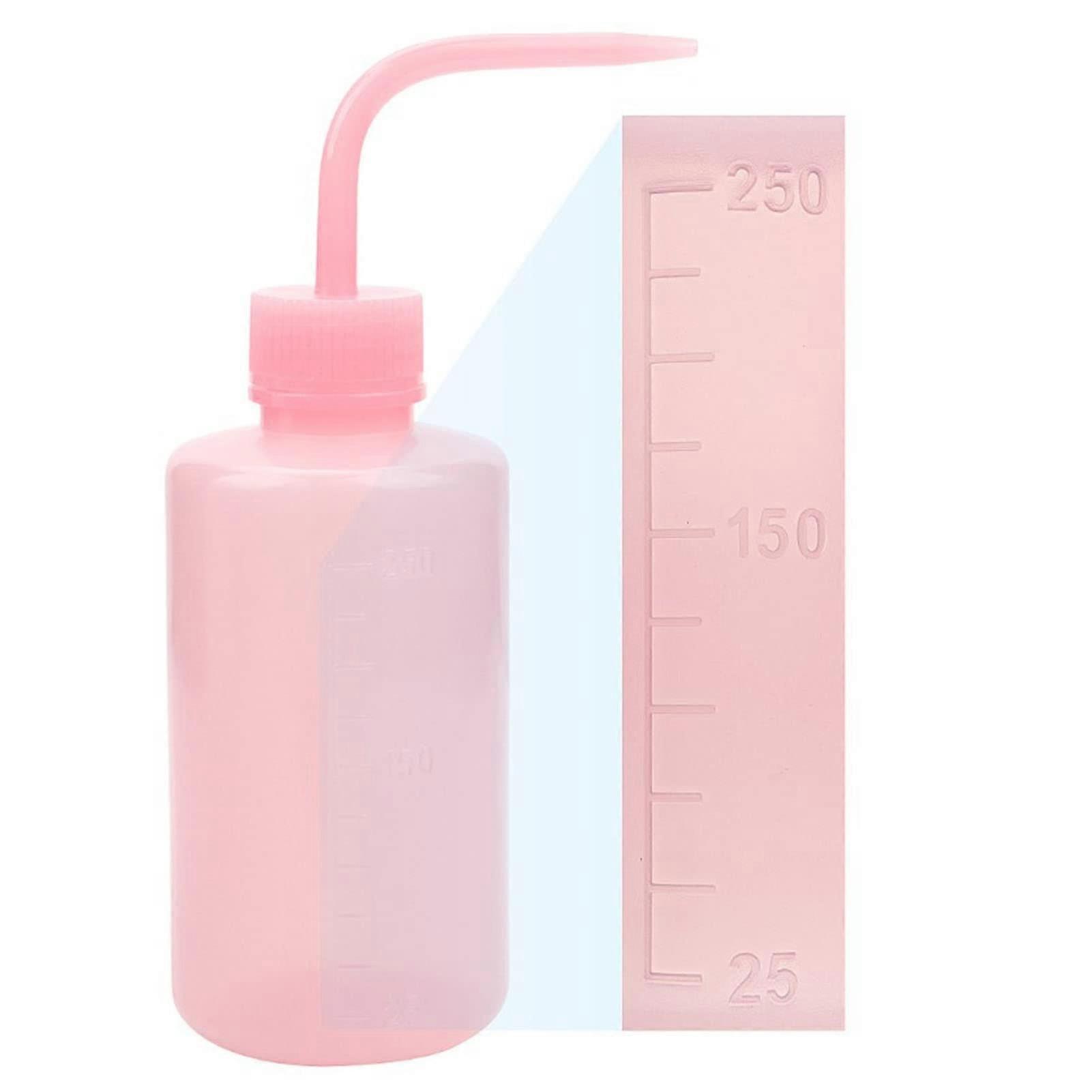 250ml Eyelash Rinse Bottle Clear Scale Curved Nozzle Design Well Sealed False Eyelash Wash Bottle for Eyelash Extensions,pink