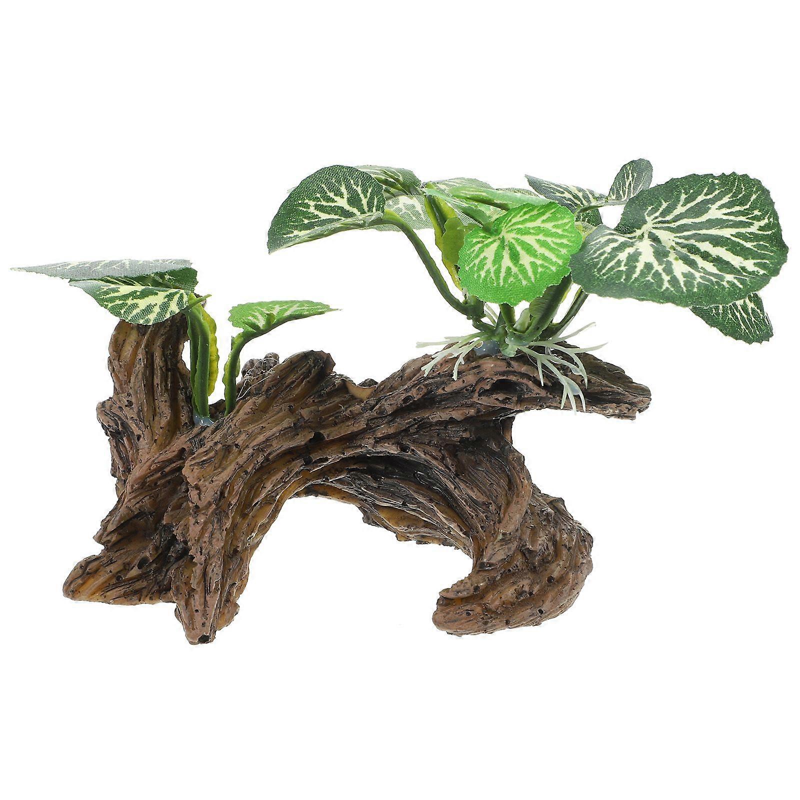 爬虫類タンク植物爬虫類偽の植物飾りリアルな植物観賞水槽植物
