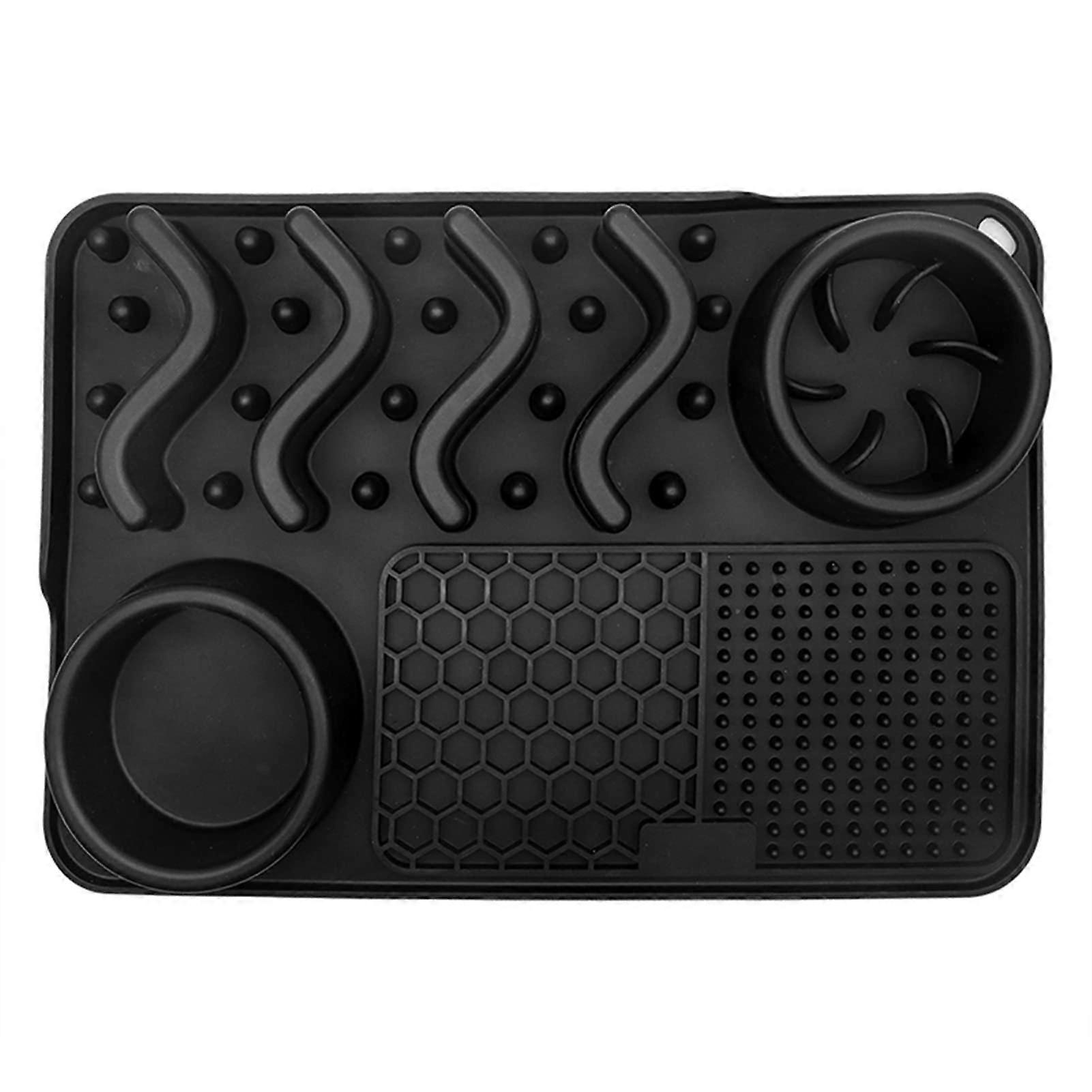 Cat Placemat Set With Suction Cup, Odorless, Slow-Feed Bowl, Heat Resistant, Black