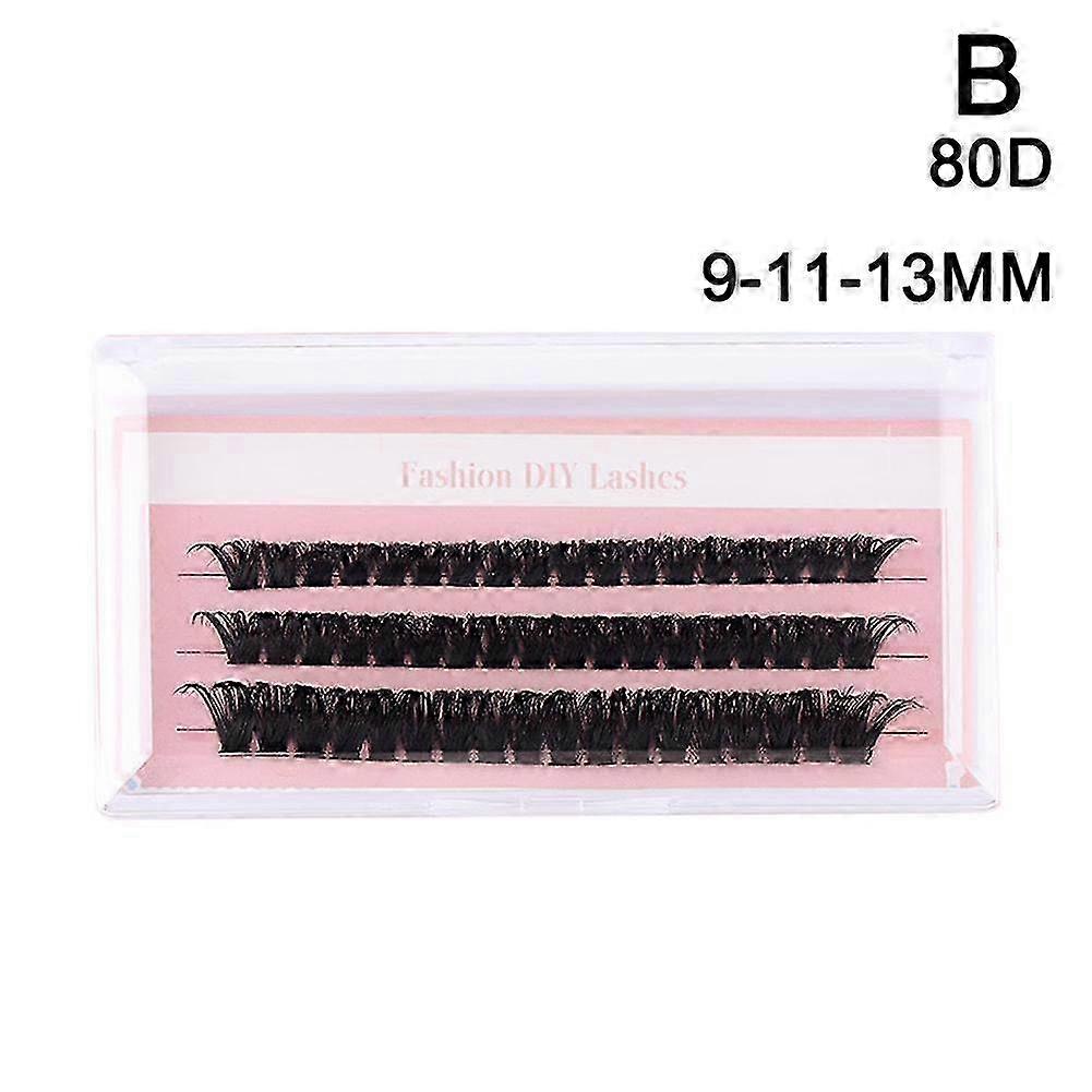 DIY segmented false eyelashes single cluster 3 rows boxed self-made thick eyelashes