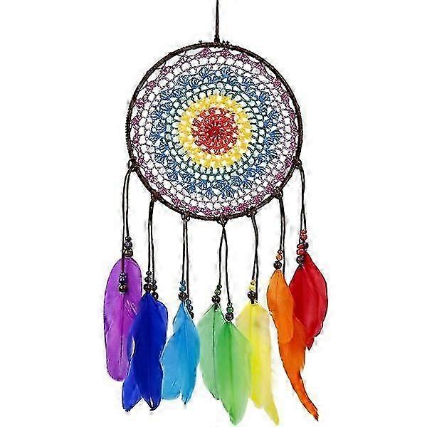Attrape-rêves Grand attrape-rêves plume colorée fait à la main W