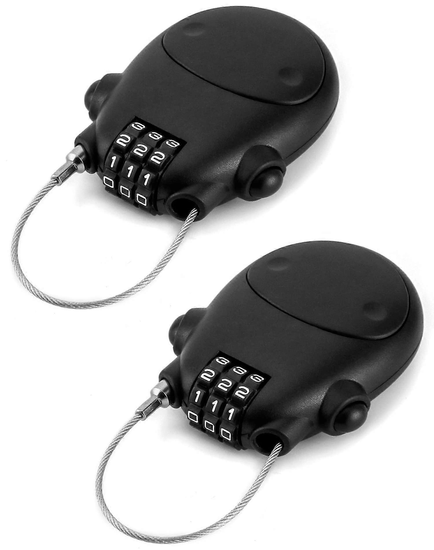 Retractable Cable Lock 2 Pack Security Password Lock Steel Cable Luggage Locks