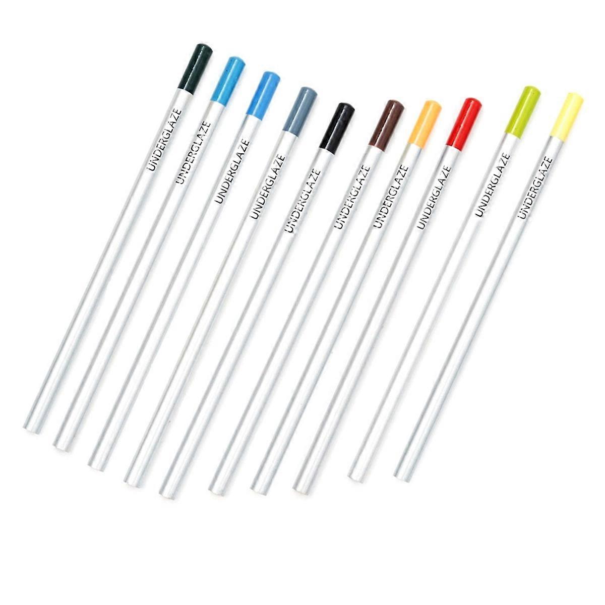 Pottery Water-Based Underglaze Color Pencil 10 Colors High Temperature Glaze Powder Pen