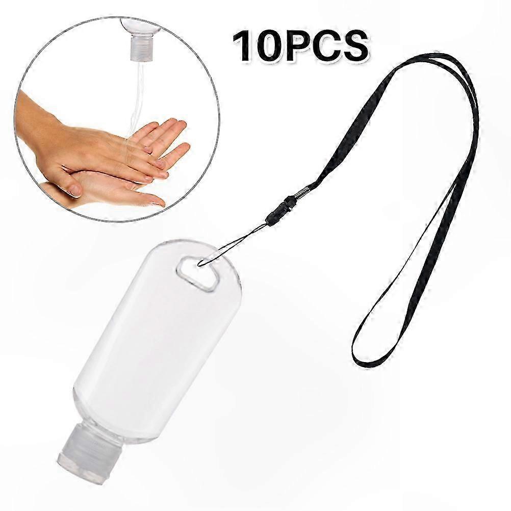 Portable Empty Plastic Bottles for Hand Sanitizer, 10 Pack, 50ml Transparent Containers