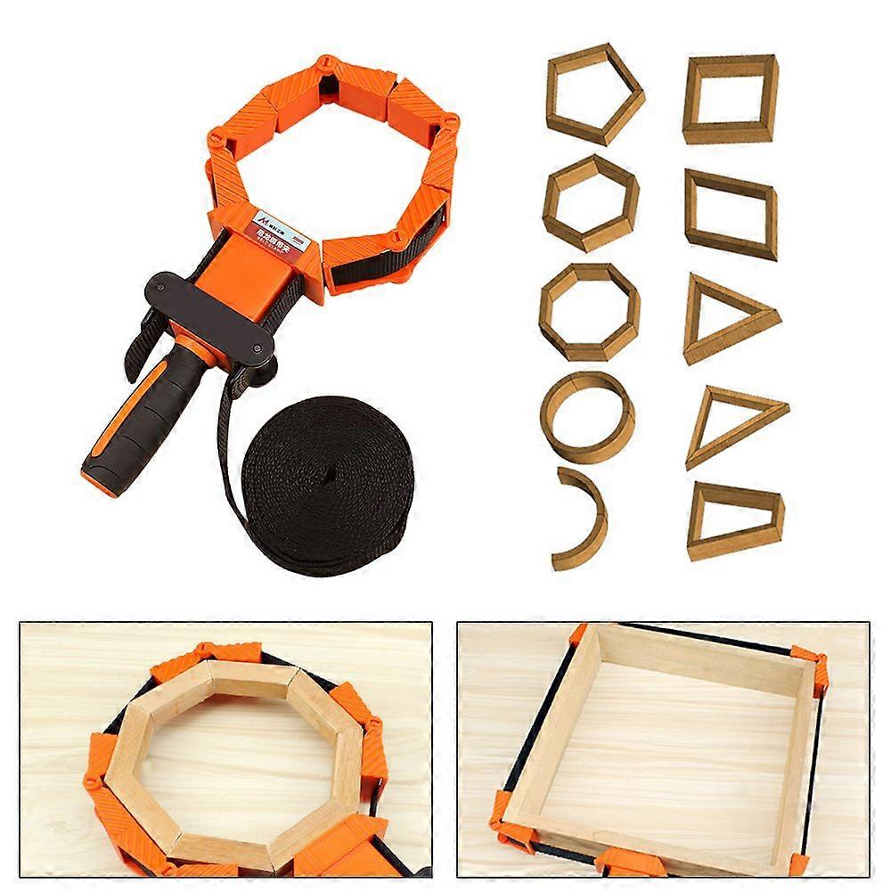 Woodworking Polygonal Angle Clamp with 13.1ft Thick Nylon Straps TPR No Slip Handle and Large Angle Folding Clamp