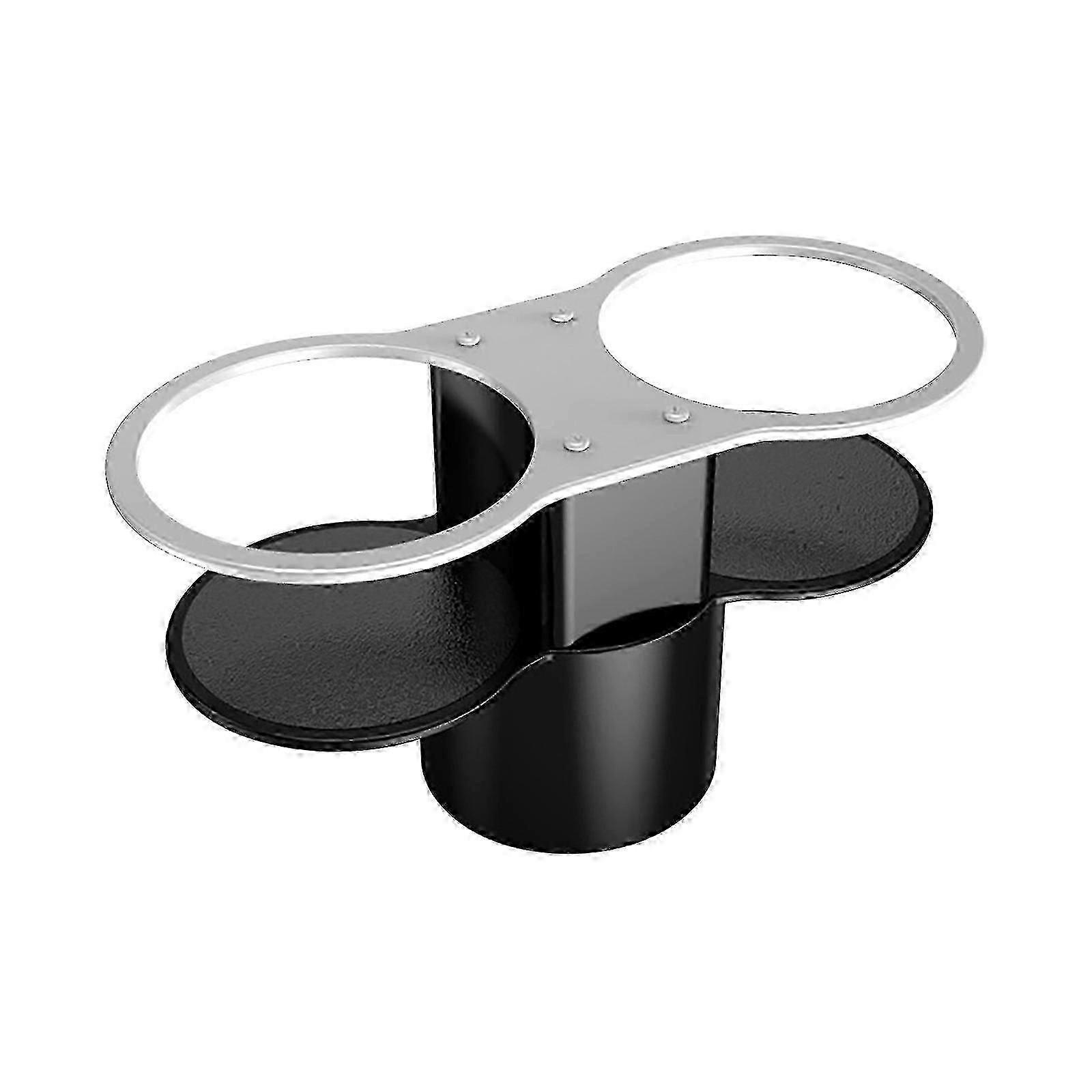 Car Double Cup Holder Beverage Ashtray Bracket Portable Interior Organizer Silver