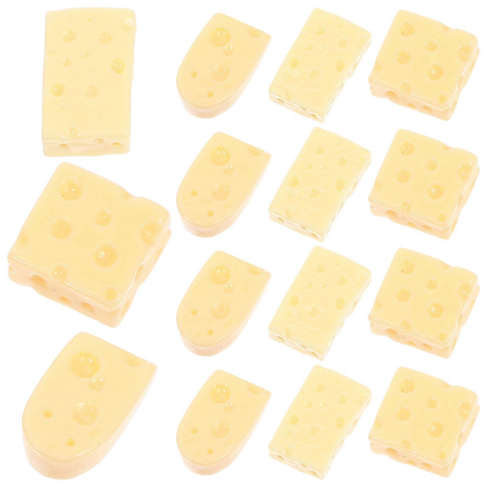 60pcs Miniature Cheese Models DIY Craft Artificial Simulation Cheese Figurines