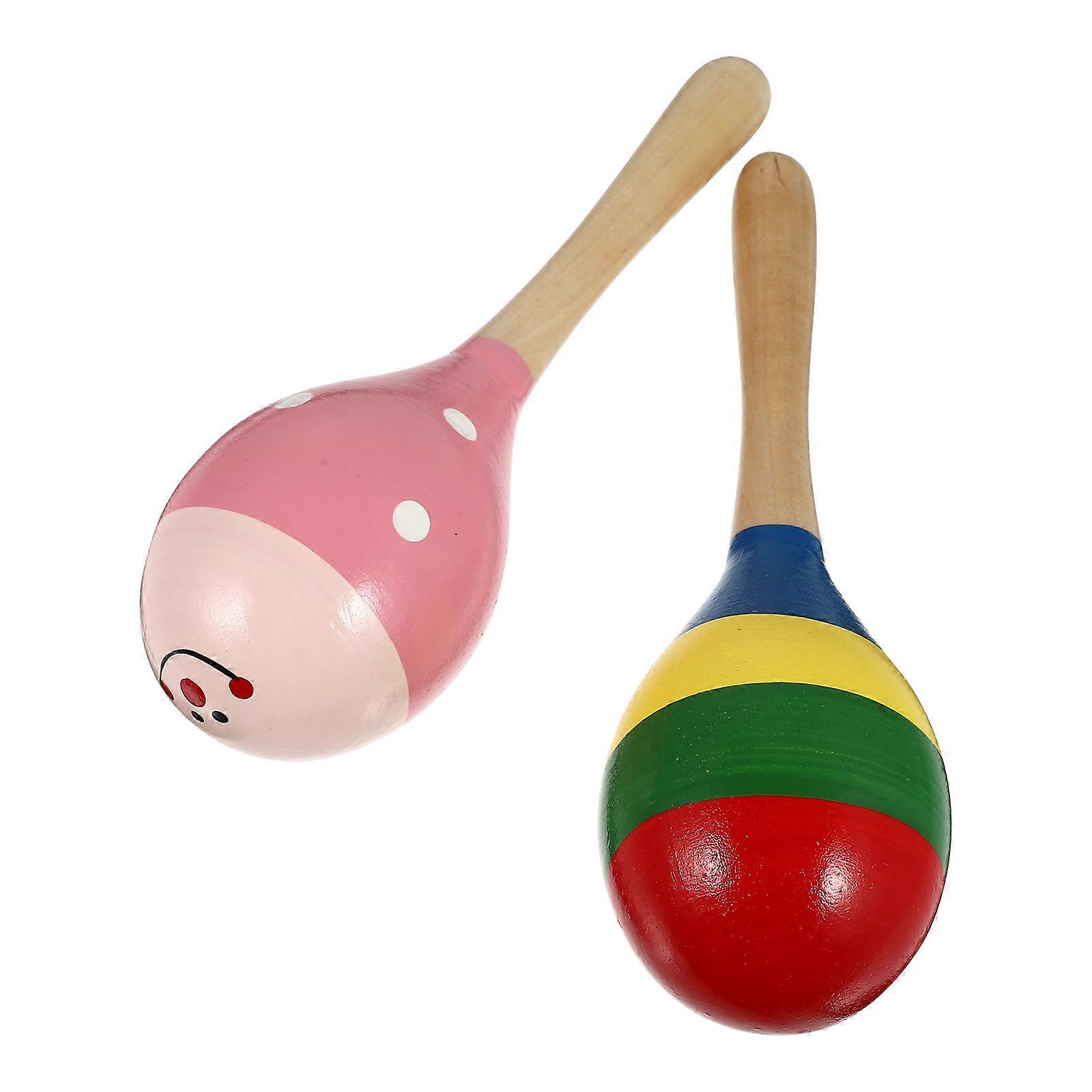 Wood Sand Hammers for Playing 2Pcs Polished Useful Beating Instruments