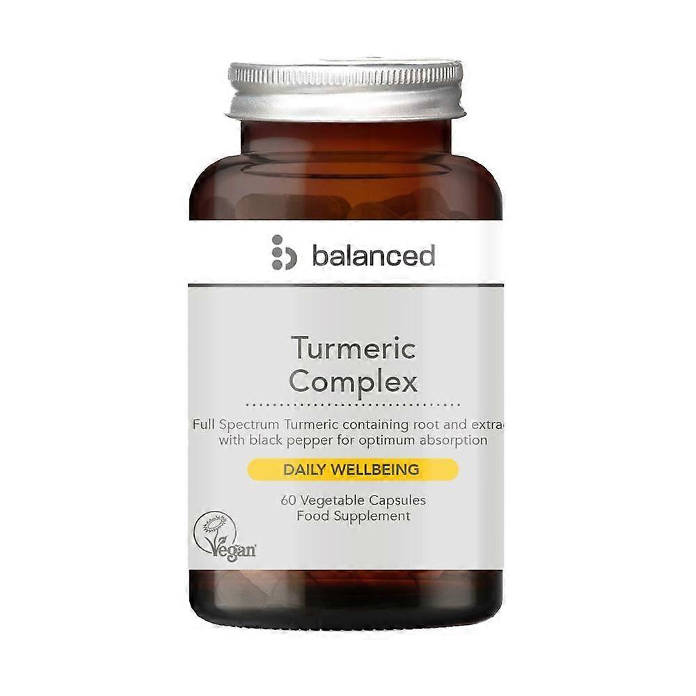 Balanced Turmeric Complex 60 Veggie Caps - Reusable Bottle - 2 Pack