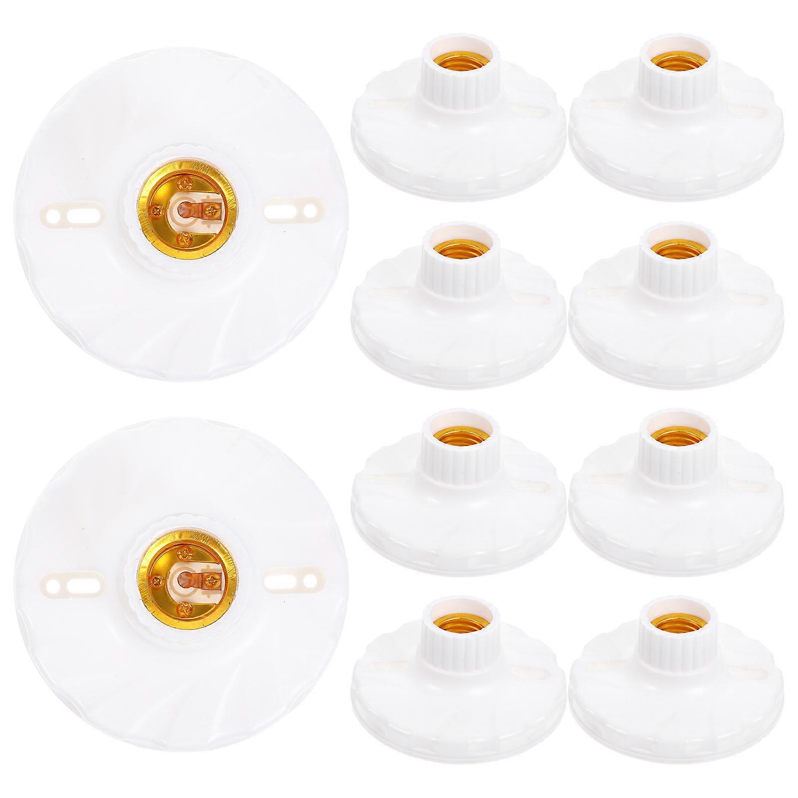 White ABS Copper Light Socket for E27 Bulbs Compatible with Daily Use Lamp Fixtures 10 Pieces