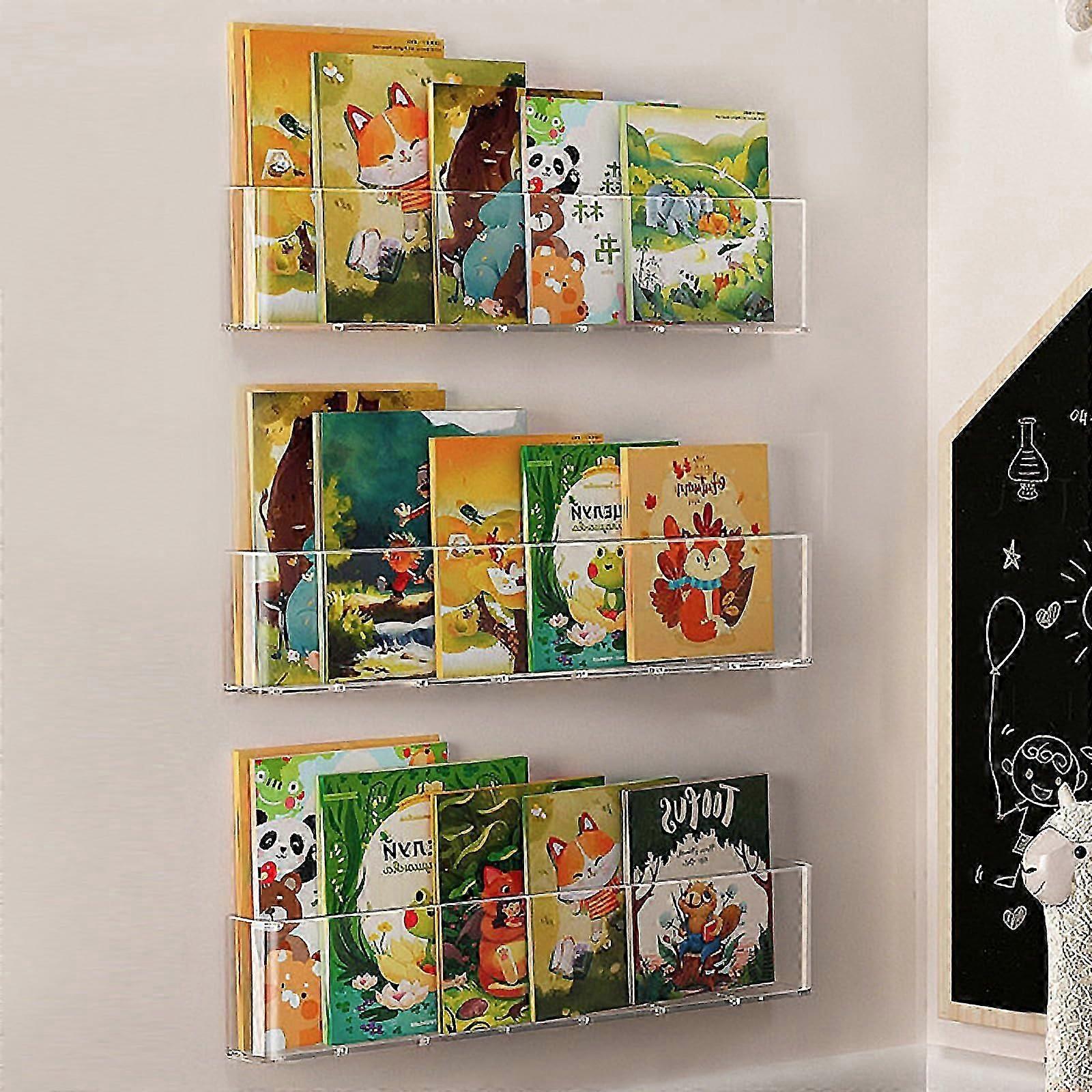 Clear Bookshelf for Bedroom Storage Organizer