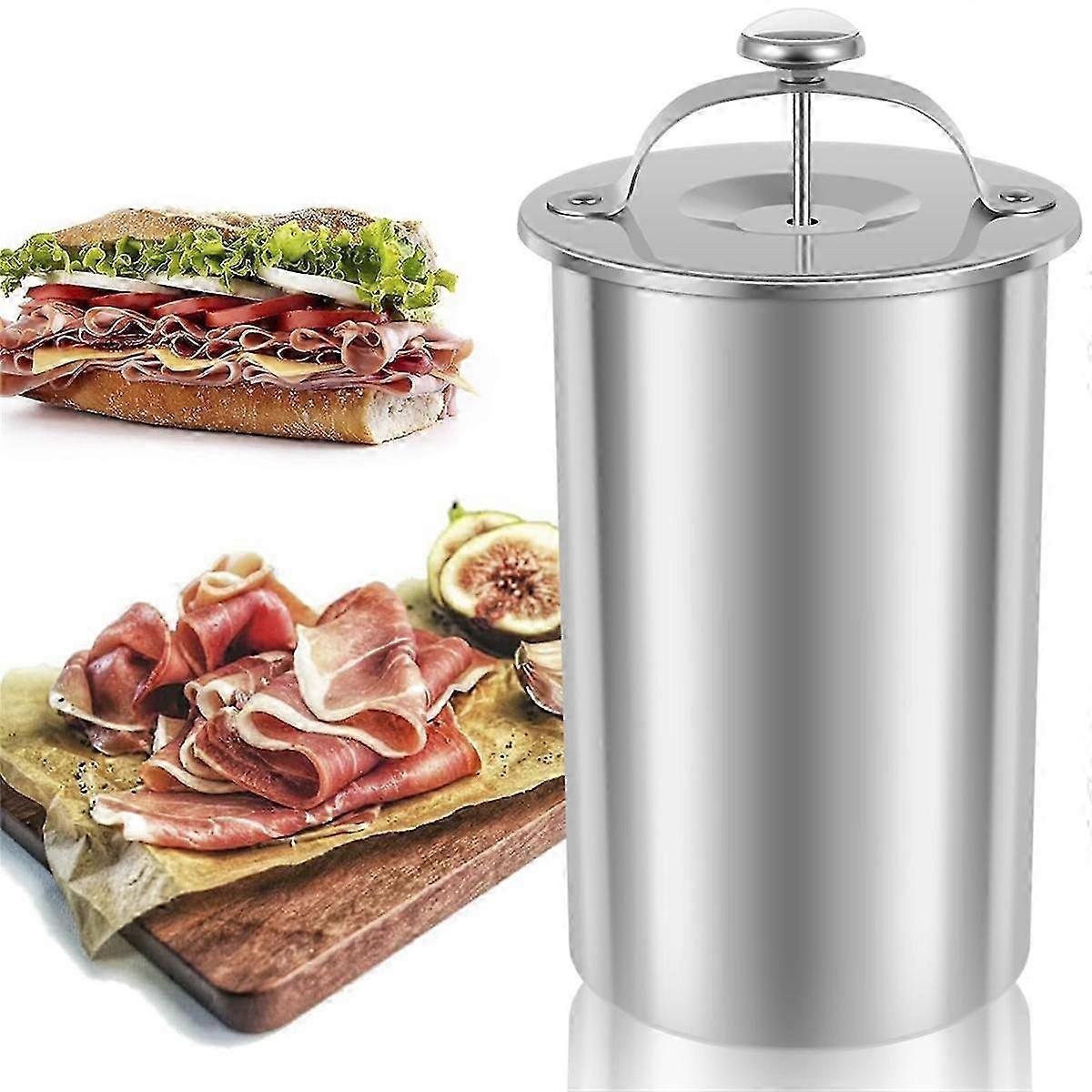 Meat Press Cooker 304Stainless Steel Ham Press Maker Multifunctional Round Shape Homemade Meat Press Marker Machine