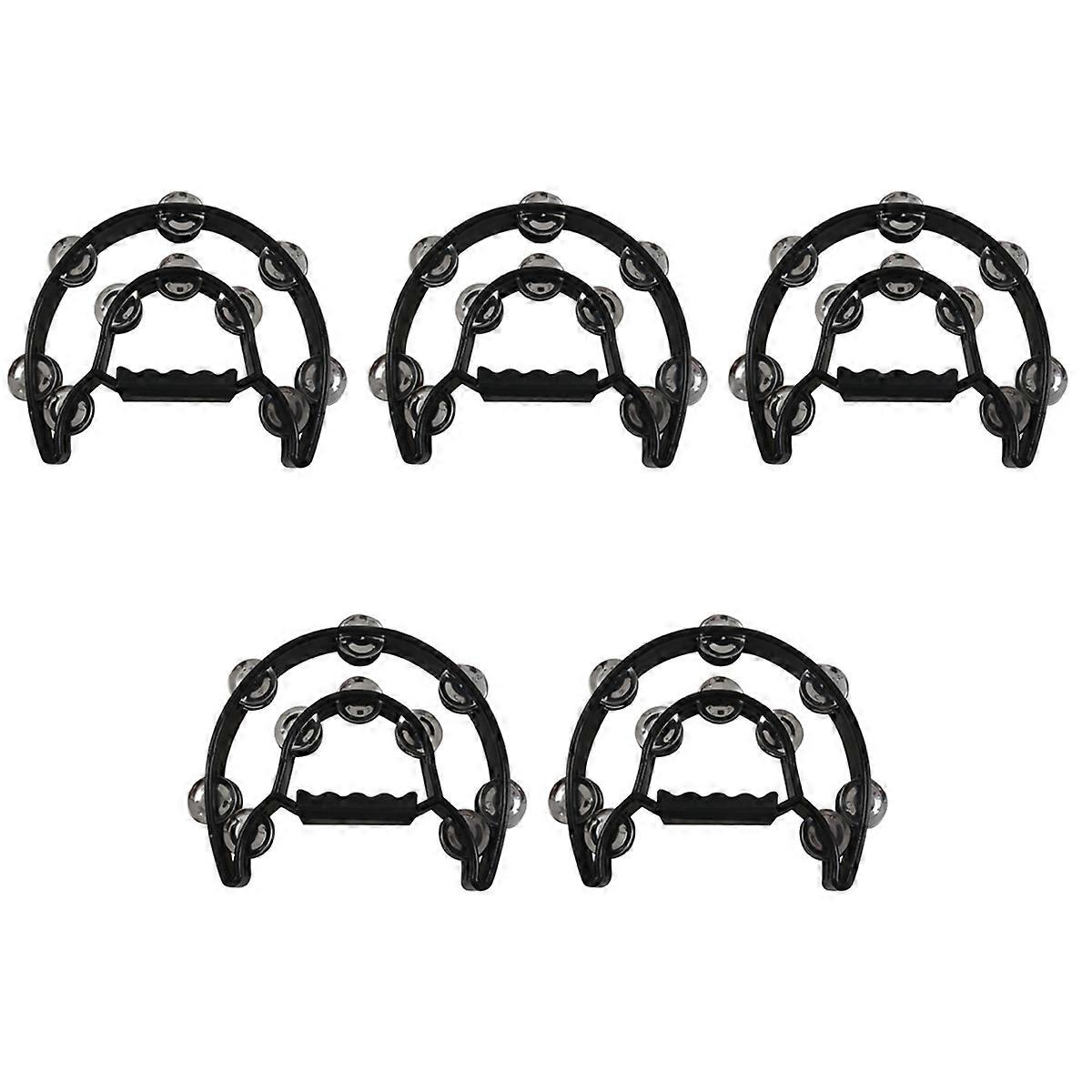5X Compact Double Half Moon Music Tambourine Percussion Tamborine Drum