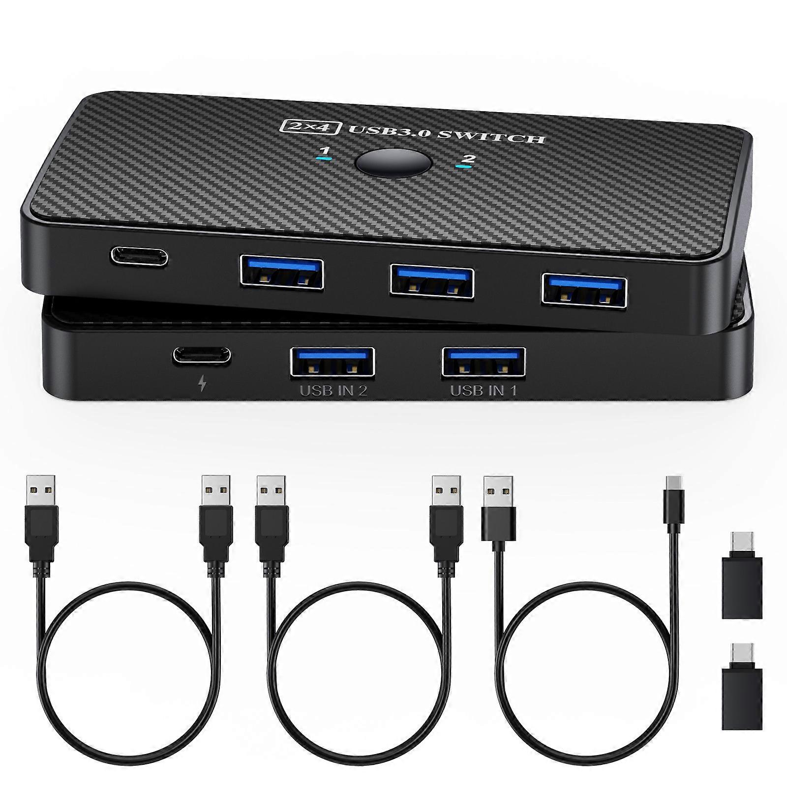 Hub di condivisione del computer doppi di commutazione USB3.0 Adattatore di trasferimento dati ad alta velocità da 5 Gbps Custodia in ABS per viaggi in ufficio Multicolor