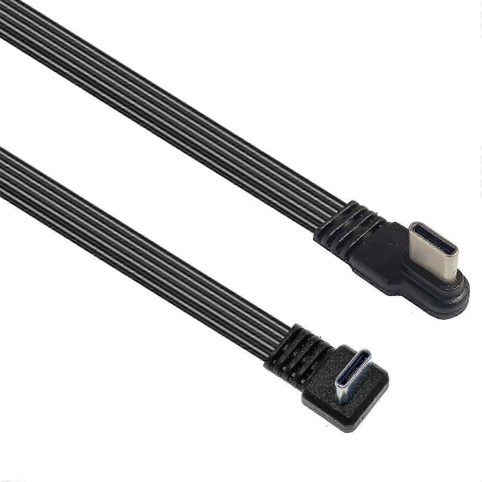 45W Type C USB C Fast Charging Cable for Phone Laptop 90 Degree Right Angle Elbow Charging Data Transfer Cable Multicolor