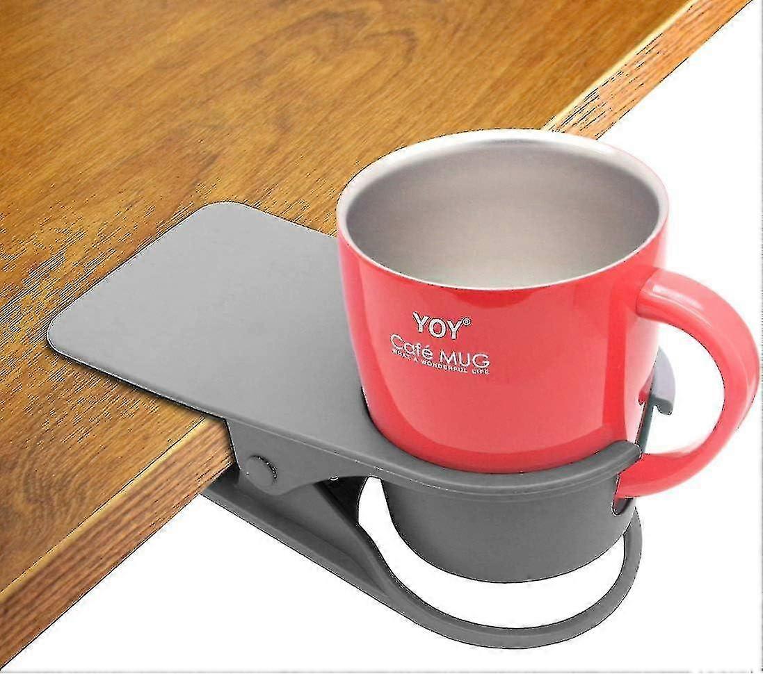 Clip-on Drink Bottle Cup Holder for Table Desk��Gray