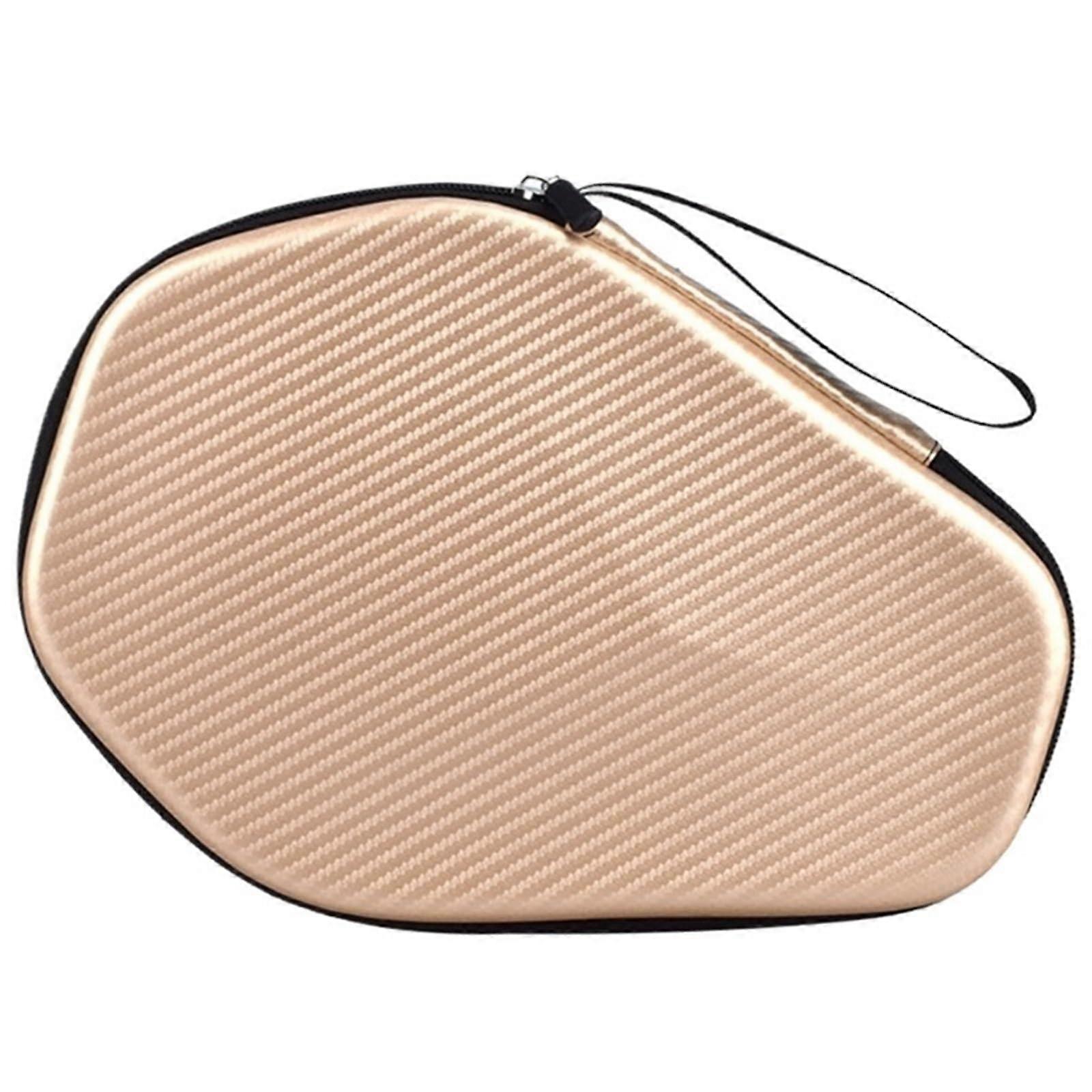 Table Tennis Bat Cover Portable Racket Bag Waterproof Pingpong Paddle Storage Case Hard Shell Light Brown