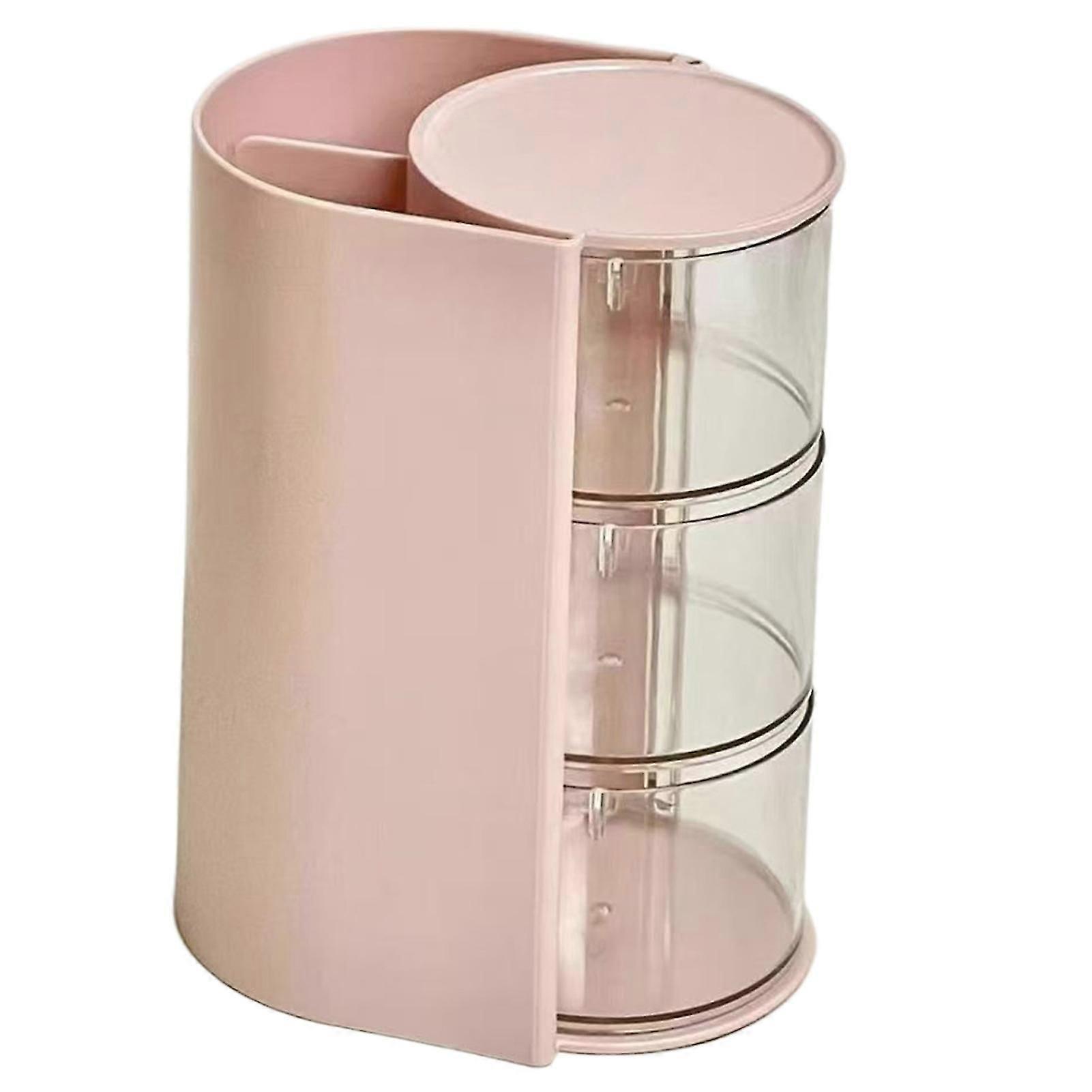 space-saving acrylic makeup organiser rotating display case for desktop