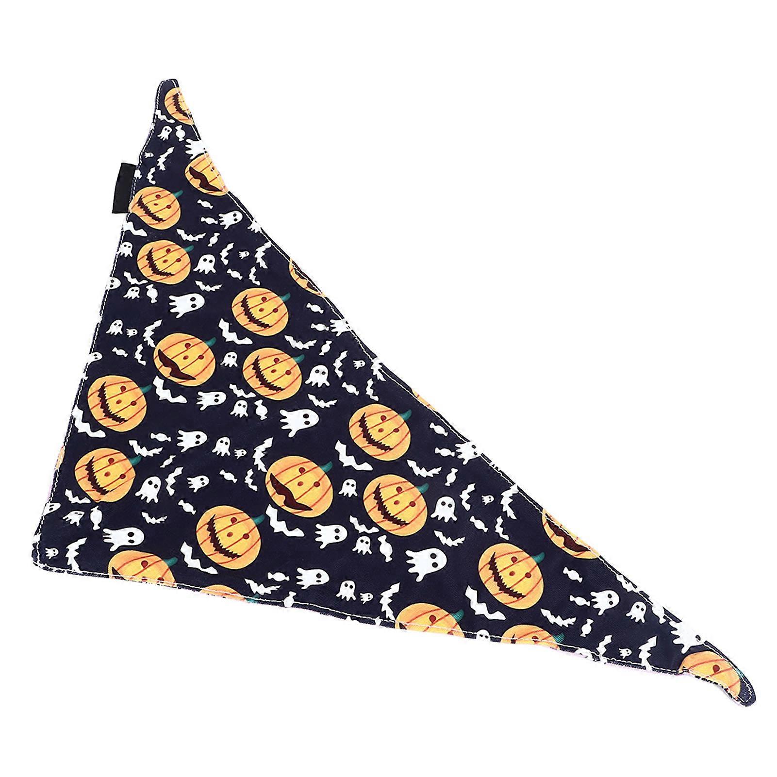 Halloween Dog Bandana Pumpkin Spider Pattern Polyester Scarf
