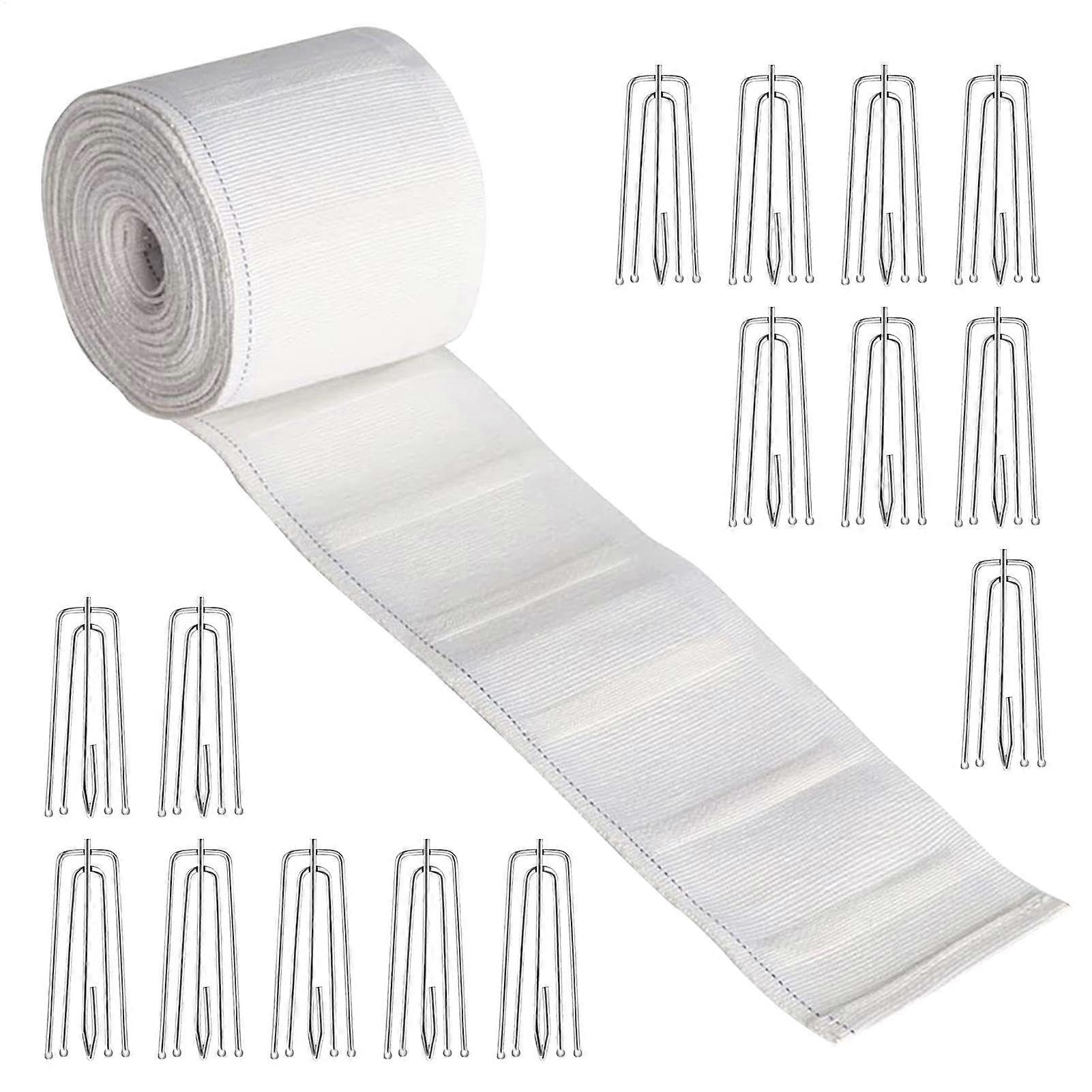 Pinch Tape For Pleat Curtains, Compatible With Pinch Pleat Hooks, Curtain Making Accessories For Home Decor Projects