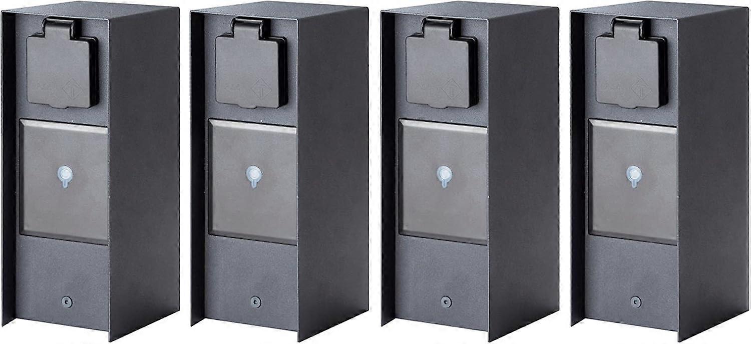 4X Distributore di prese I 3 scomparti I Smart-Home I Acciaio inox I Antracite I Quadrato I IP44 I App Presa da giardino con timer Prese multiple