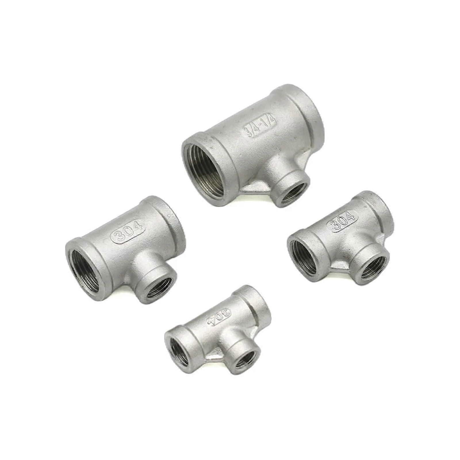 Reducing Tee Internal Thread 304 Stainless Steel Pipe Fitting Connector Water Gas 1/4 To 2 Inches