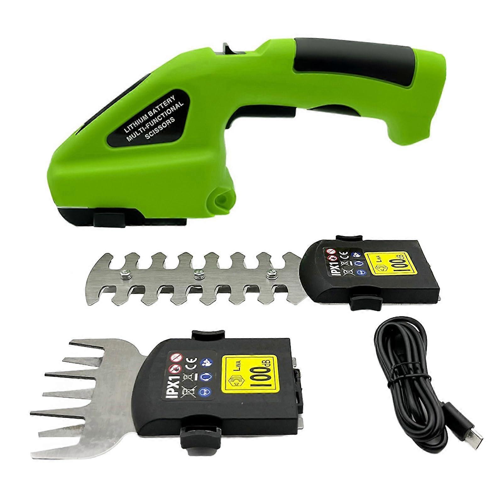 Cordless Grass Shear, Lightweight Grass Trimmer, Rechargeable Grass Cutter, Handheld Hedge Cutter, Green Pruner