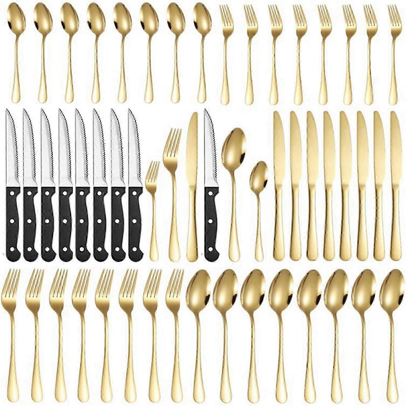48-Piece Silverware Set, Stainless Steel Flatware Cutlery Set For Home Kitchen Restaurant Hotel
