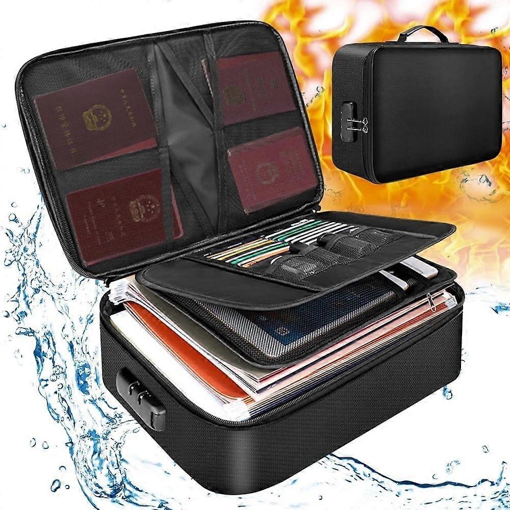 Fireproof Waterproof Document Storage Bag 14.2x10.6x3.9 Inch