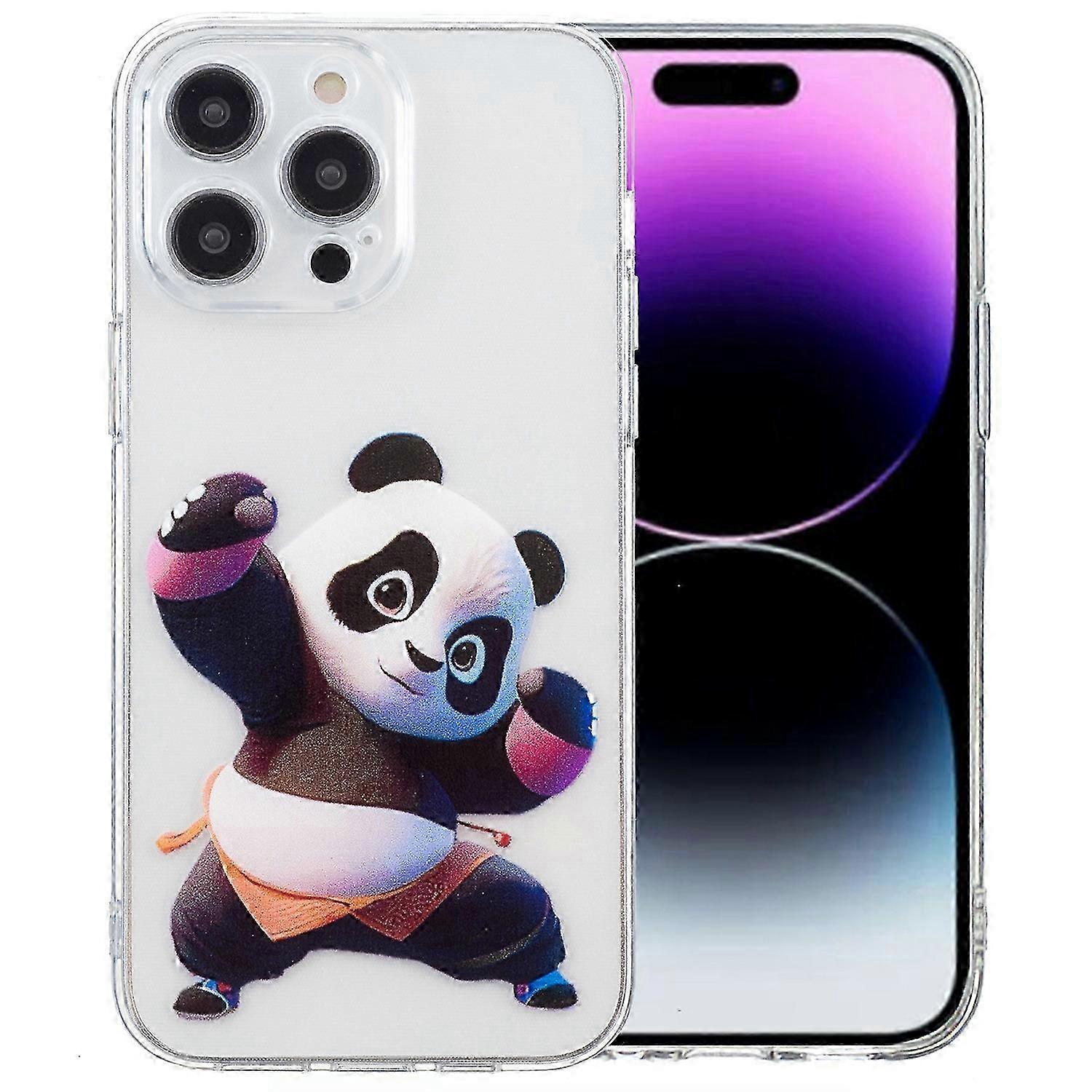 For iPhone 16 Pro Max Case Pattern Printing TPU Phone Cover Clear Edge